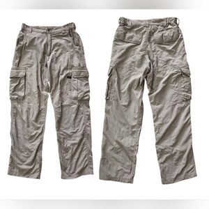 Rail Riders Ripstop Cargo Pants Men's S 30×30 Khaki Nylon Outdoor Hiking Fishing